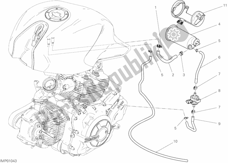 Alle onderdelen voor de Heteluchtpijpje van de Ducati Monster 797 Brasil 2020